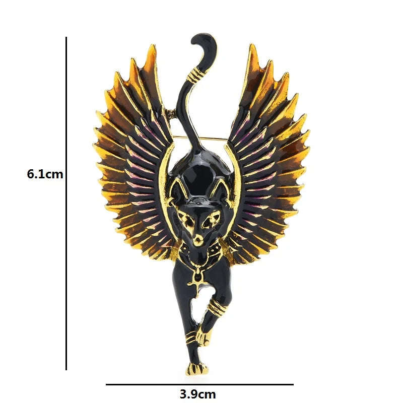 Egyptian Winged Cat Brooch