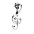 Vintage Microphone and Treble Clef Brooch