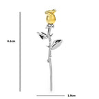 Broche tige de rose bicolore