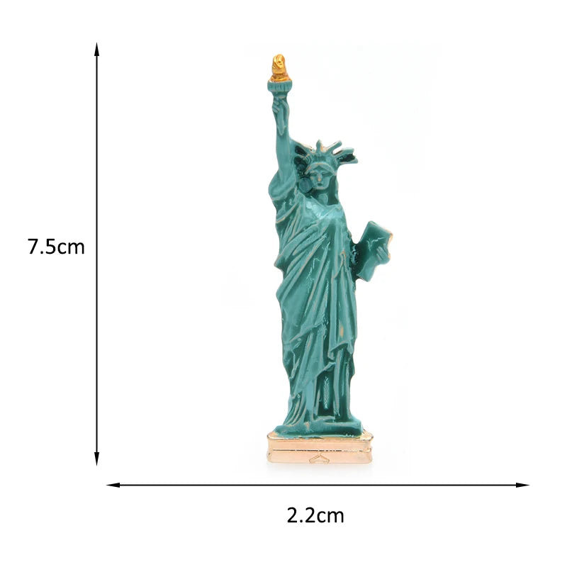 Green Enamel Statue of Liberty Brooch