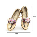 Vintage Floral Ballet Shoes Brooch