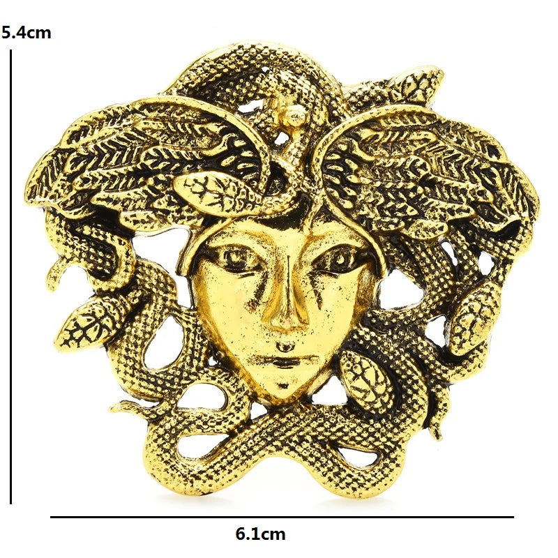 Vintage Medusa Head Brooch