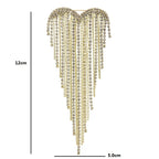 Jeweled Heart with Cascading Fringe Brooch