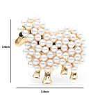 Small Pearl-Look Lamb Brooch