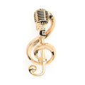 Vintage Microphone and Treble Clef Brooch