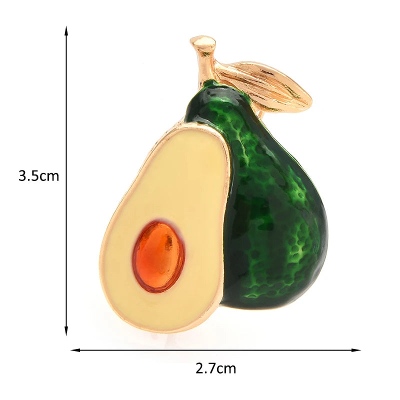 Enamel Avocado Pair Brooch