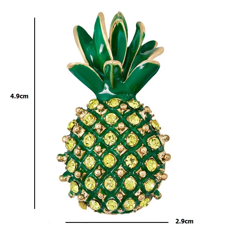 Green Jeweled Pineapple Brooch