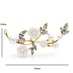 Acrylic Blossom and Pearl-Look Branch Brooch