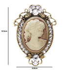 Vintage Oval Cameo with Scroll Frame Brooch