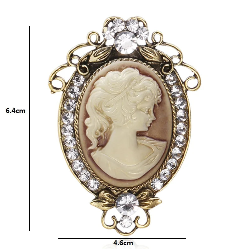 Vintage Oval Cameo with Scroll Frame Brooch