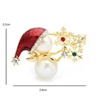 Pearl-Look Snowman with Snowflake Brooch