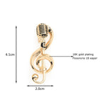Vintage Microphone and Treble Clef Brooch
