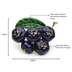 Purple Enamel Blueberry Cluster Brooch