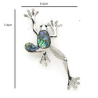 Natural Shell Climbing Frog Brooch