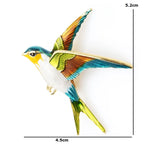Colorful Enamel Flying Swallow Brooch