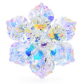 Iridescent Faceted Glass Flower Brooch — Iridescent Clear