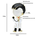 Enamel Doctor with Stethoscope Brooch