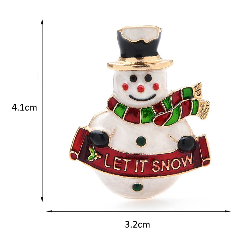 Enamel Let It Snow Snowman Brooch