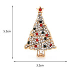 Spiral Rhinestone Christmas Tree Brooch