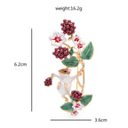 Enamel Squirrel on Grape Vine Brooch — dimensions