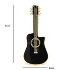 Black Enamel Acoustic Guitar Brooch