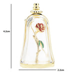 Enamel Rose Under Glass Dome Brooch