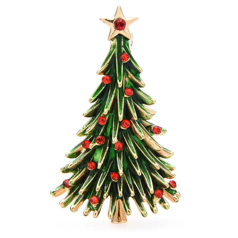 Enamel Evergreen Christmas Tree Brooch