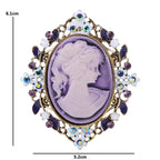 Ornate Jeweled Cameo Portrait Brooch
