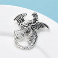 Enamel Dragon with Curled Tail Brooch
