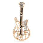 Jeweled Electric Guitar Brooch