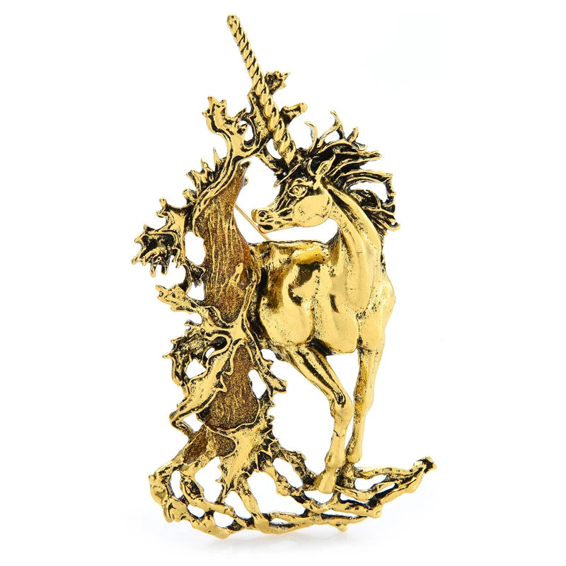 Rearing Unicorn in Woodland Frame Brooch product variant photo