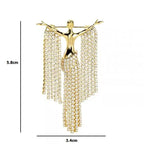 Art Deco Jeweled Fringe Angel Brooch