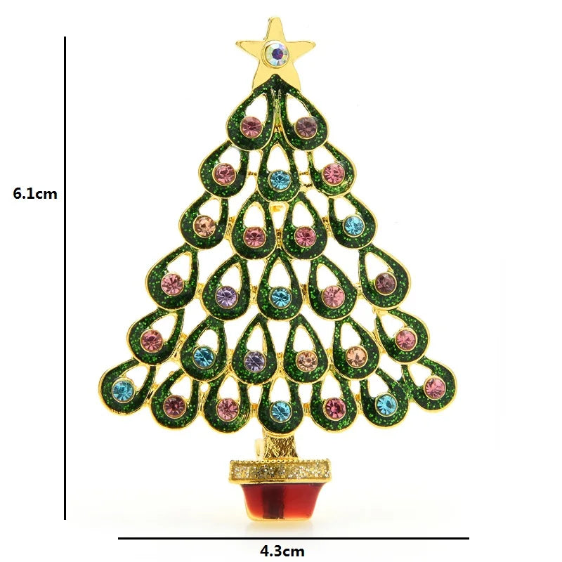 Teardrop Ornament Christmas Tree Brooch