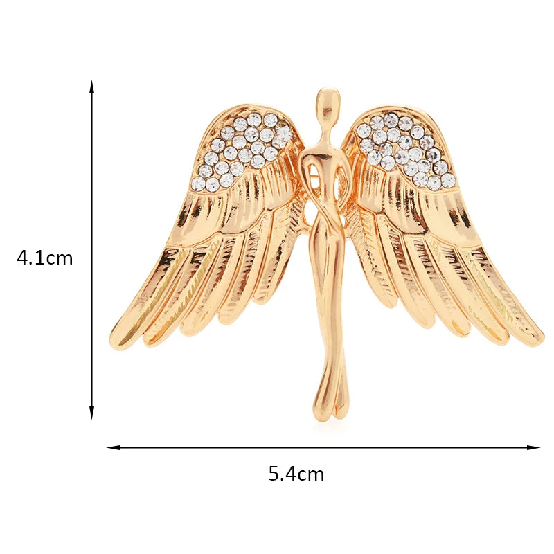 Sculpted Angel with Open Wings Brooch