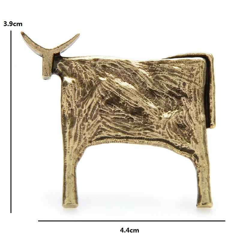 Vintage Textured Longhorn Cattle Brooch