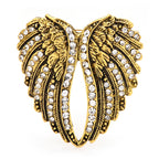 Jeweled Feathered Wings Brooch