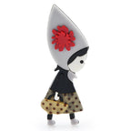Tall Hat Girl Acrylic Brooch