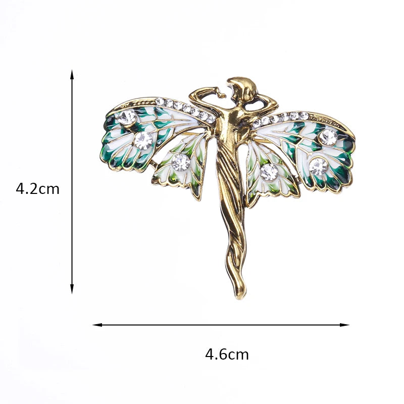 Jeweled Butterfly Wing Fairy Brooch