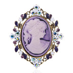 Ornate Jeweled Cameo Portrait Brooch