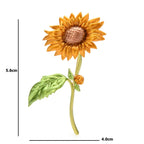 Tall Enamel Sunflower Brooch