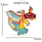 Multicolor Enamel Fantail Fish Brooch — dimensions