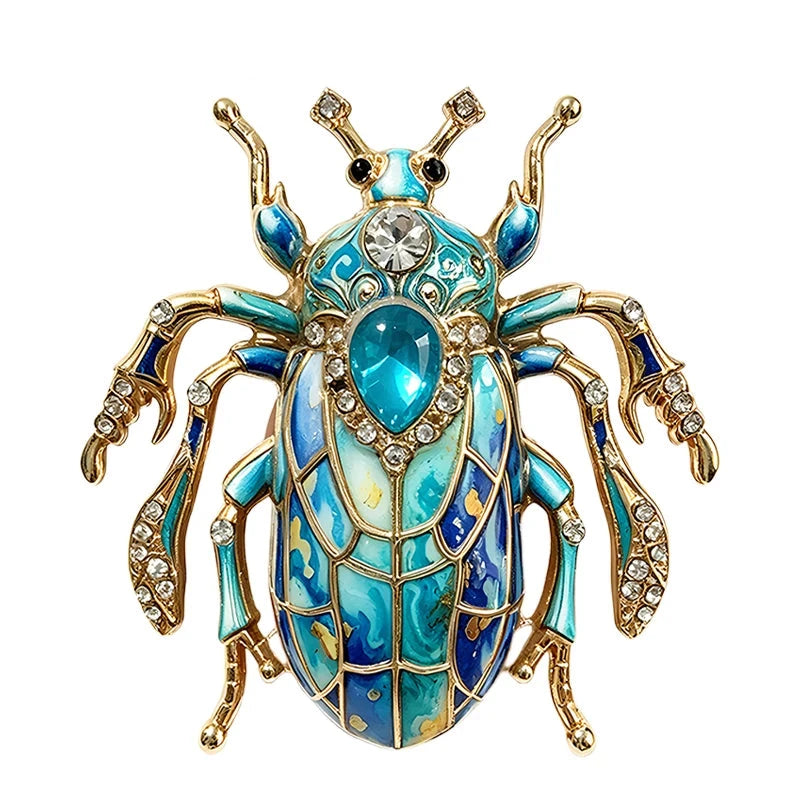 Ornate Patterned Scarab Beetle Brooch original white background variant photo