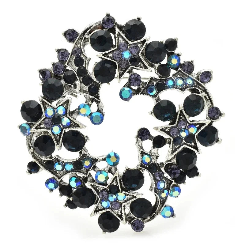 Enamel Botanical and Animal Motif Brooch