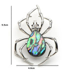 Iridescent Abalone-Look Spider Brooch — dimensions