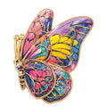 Patterned Butterfly with Folded Wings Brooch original white background product photo