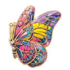Patterned Butterfly with Folded Wings Brooch original white background product photo