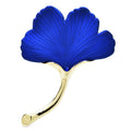 Colorful Enamel Ginkgo Leaf Brooch — Blue