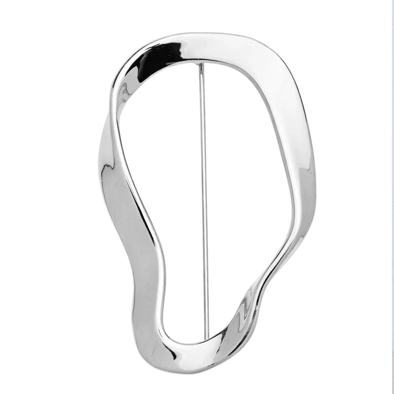 Asymmetric Sculptural Loop Frame Brooch original white background product photo