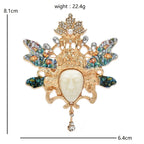 Forest Elf Face with Jeweled Floral Crown Brooch dimensions and weight