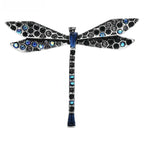 Jeweled Slender Dragonfly Brooch — Blue